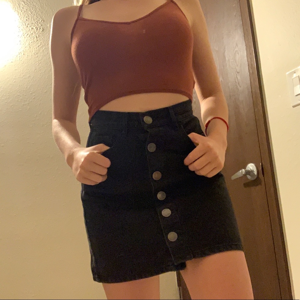 Black Button Up Skirt